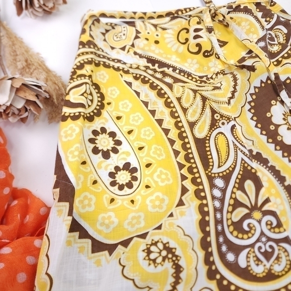 TALBOTS Petites Yellow White Brown Skirt Size 6p - Picture 5 of 16